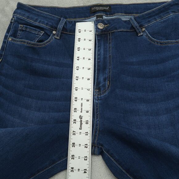 Flying Banana Jeans Women's Size 16S Blue High-Rise Wide-Leg Denim 30" Inseam - Picture 8 of 16